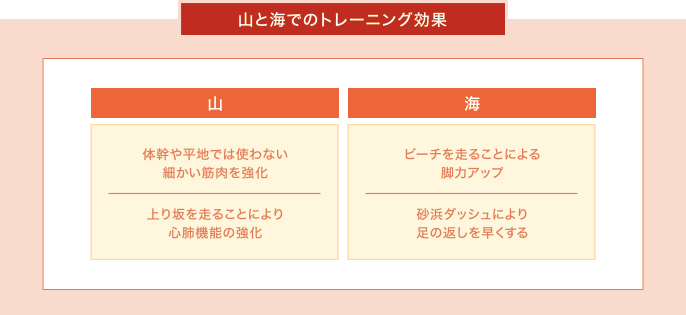 山と海でのトレーニング効果