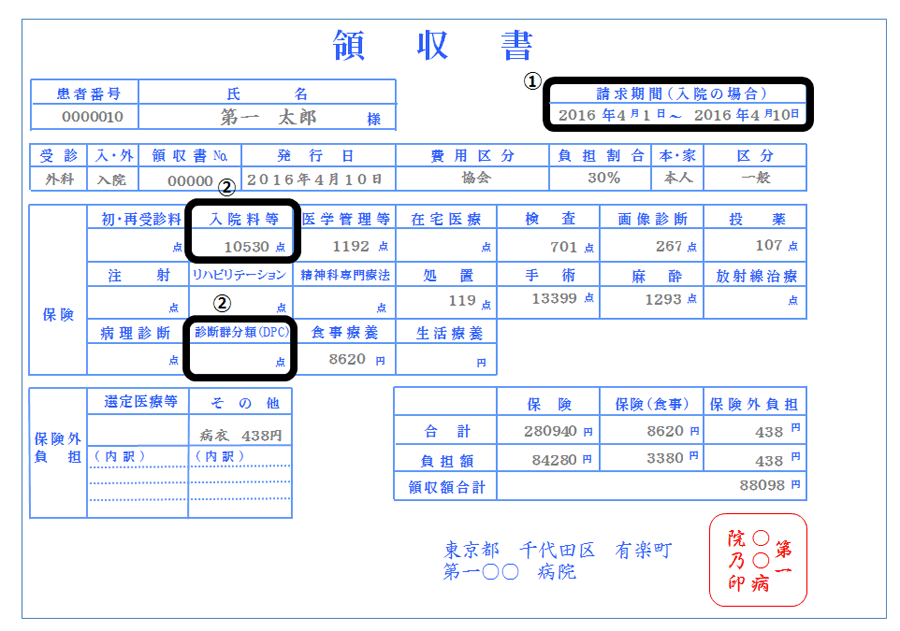 領収書（見本）