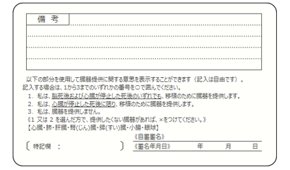 運転免許証 裏面