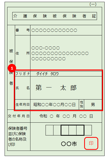 介護保険被保険者証