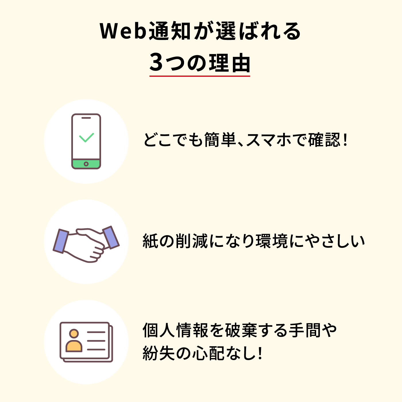 Web通知が選ばれる3つの理由 