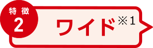 特徴2 ワイド