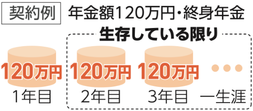 契約例 年金額120万円・終身年金