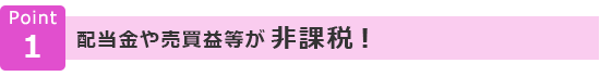 Point1配当金や売買益等が非課税！