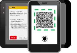 表示された二次元コード