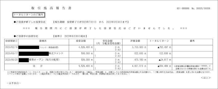 取引残高報告書（サンプル）