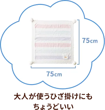 大人が使うひざ掛けにもちょうどいい