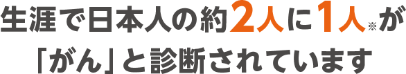 生涯で日本人の約2人に1人が「がん」と診断されています