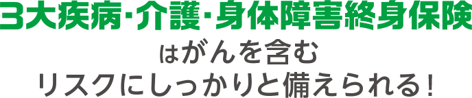 3大疾病・介護・身体障害終身保険はがんを含むリスクにしっかりと備えられる