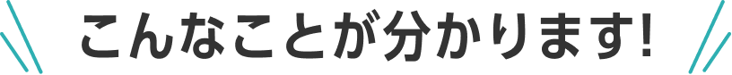こんなことが分かります!