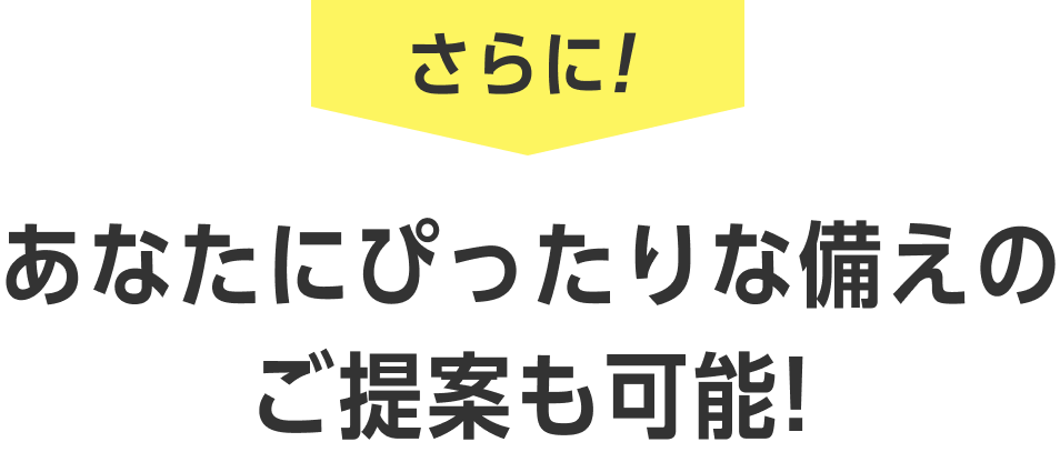 さらに！あなたにぴったりな備えのご提案も可能！
